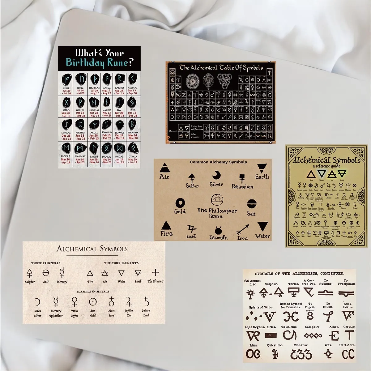 Wholesale Waterproof Vinyl Calendar Stickers With Cool Alchemical Table ...