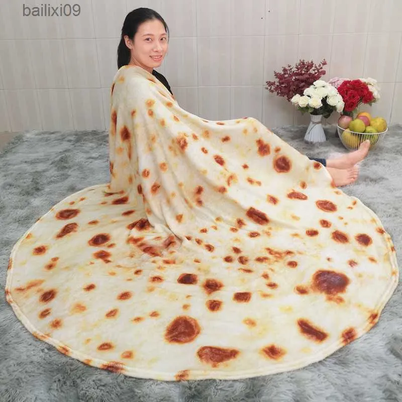 Blankets Corn Tortilla Blanket Pita Lavash Soft Throw Blanket for Bed Fleece Sofa Plaid Plush Bedspreads manta Burrito Koce T230710