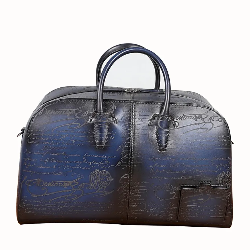 berluti Luxury Handmade Handbag Travel Bag Jour Off Mm Scritto Leather Travel Bag Crossbody Italian Imported Calfskin Ancient Method Pure Hand Polished Color