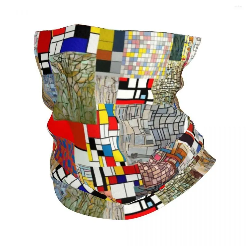 Snusnäsdukar Piet Mondrian De Stijl Bandana Vinterhalsvärmare Dam Vindtät Wrap Face Scarf För Vandring Abstrakt konst Gaiter Pannband