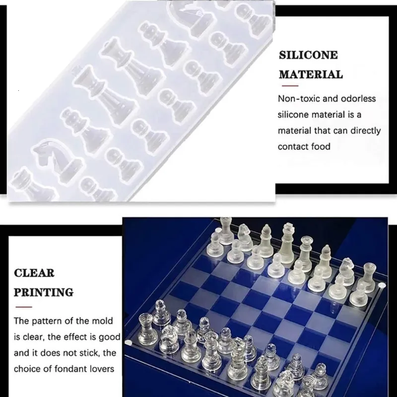 Silicone Chess Board Epoxy Mold - DIY Resin Craft Mold For Making Unique Chess Sets & Game Boards