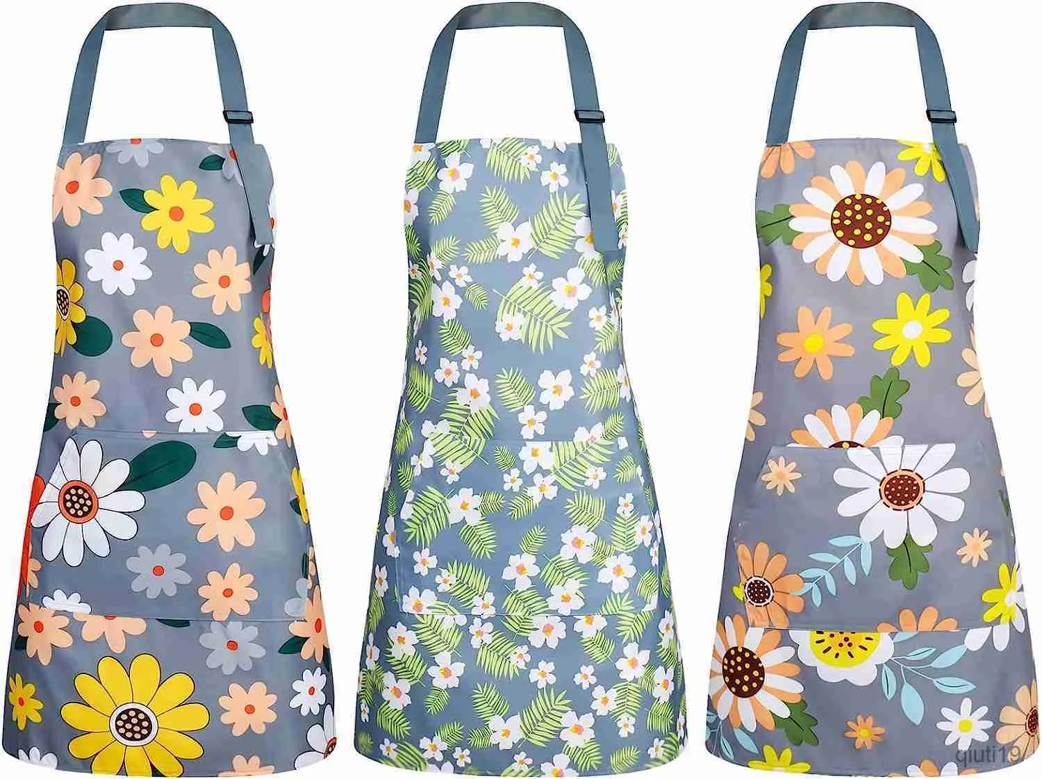 Tablier de cuisine Tabliers floraux avec poche Blooming Womens Tabliers Tabliers de cuisine réglables imperméables pour cuisine jardinage et R230710