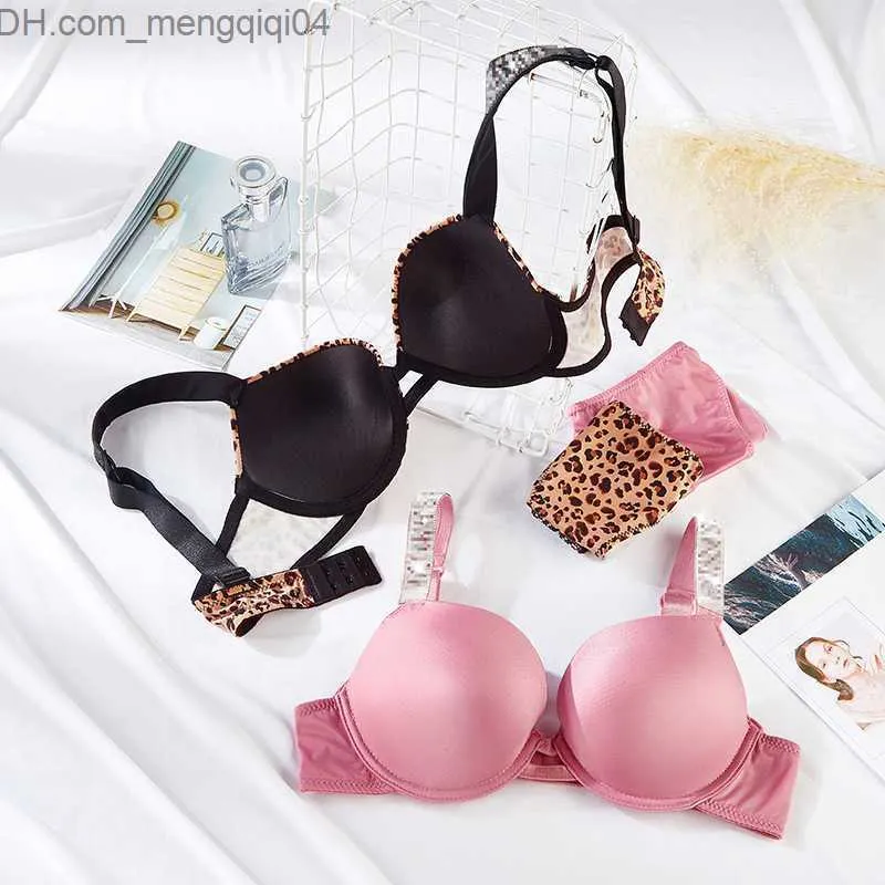 Bh's Sets VS Strass Ondergoed Vrouwen Set Brand Design Sexy Lingerie Set Naadloze Push UP Slips Bh Sets Plus Size rood Roze Beha Q230925