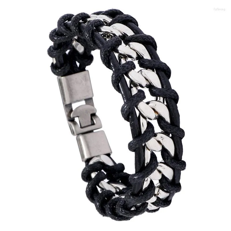 Charm Bracelets NIUYITID Retro Alloy Chain Rope Braided Bracelet For Women Men Special Birthday Present