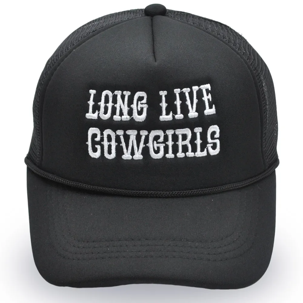 Long Live COWGIRLS Trucker Upside Down Baseball Cap With Embroidery Cowboy Girly Style For