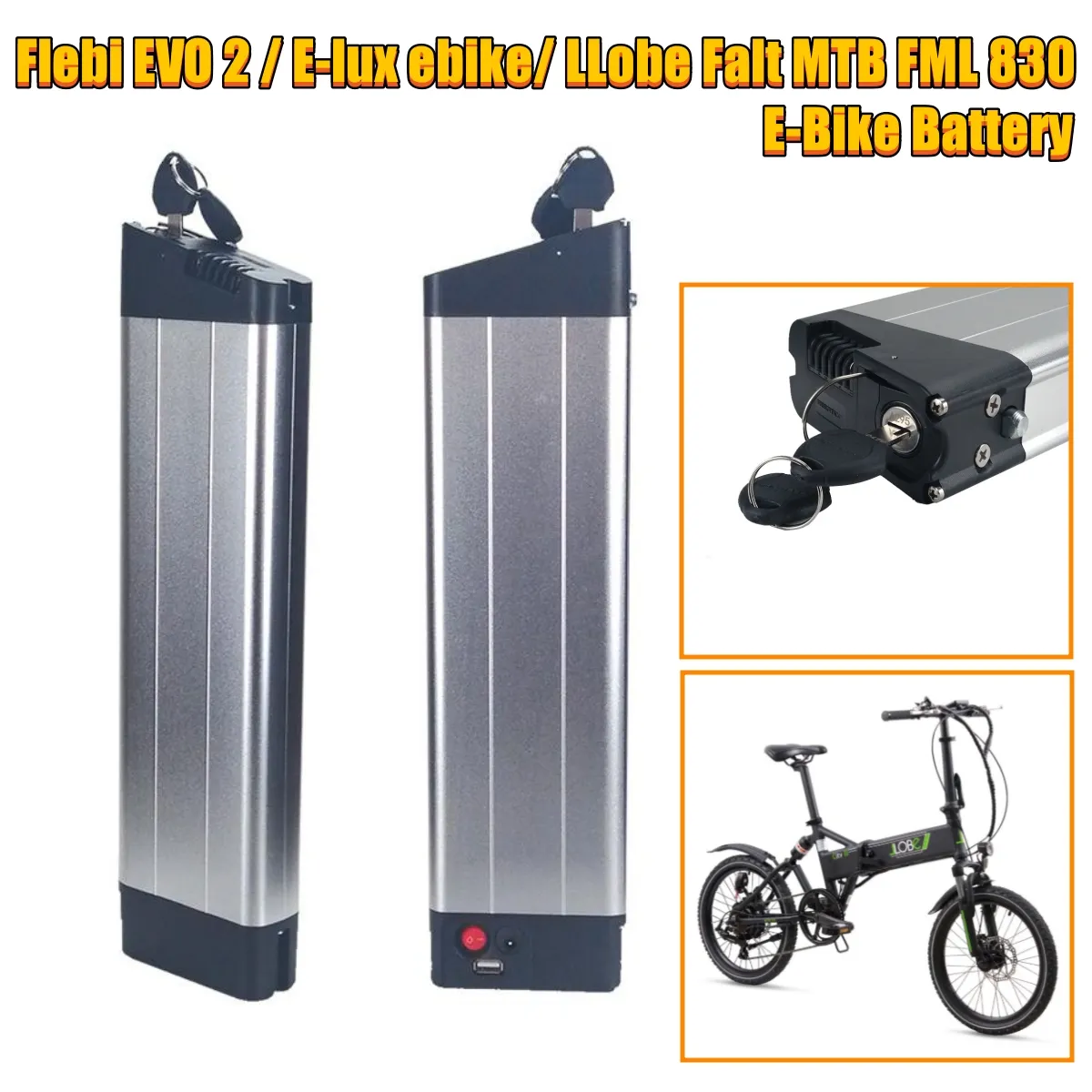 Reention Rapier Batterie 36v 10.4ah 11.6ah 13.6ah 36volt Flebi EVO 2 eBike batterie 48v pour E-lux ebike LLobe Falt VTT E-Bike FML-830 250w 350w