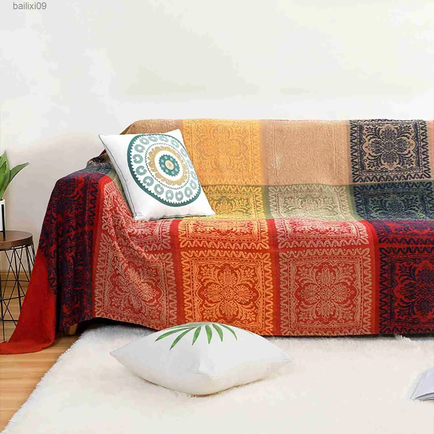 Blankets chic Bohemian Plaid Blanket for Sofa bed Cover Decorative Blanket multi-purpose Boho bedspread Sofa cover outdoor Picnic Blanket T230710