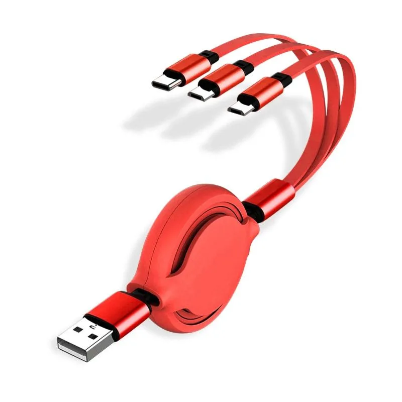 Vävda 3 i 1 USB-kablar Snabbladdning USBC Micro Data Sync-kabel för HTC Xiaomi 12 11 Huawei Samsung Mobiltelefon Laddningssladd
