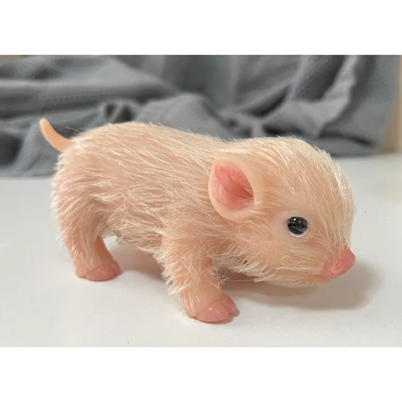 Soft Silicone Pig Doll Toy Simulation Mini Baby Pig Full Silicone Body  Presents Pig Doll for Kids and Children