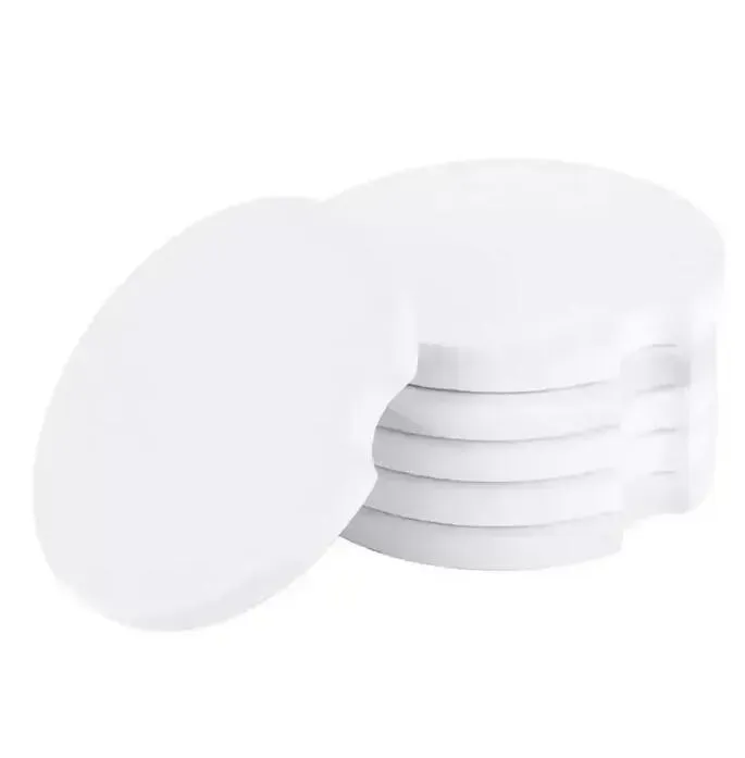 Porta-copos de carro de cerâmica de sublimação Almofada térmica Amortecedores térmicos branco em branco Transferência de calor absorvem copos de água Porta-copos para dedo entalhe Suporte de fácil remoção Decoração da casa