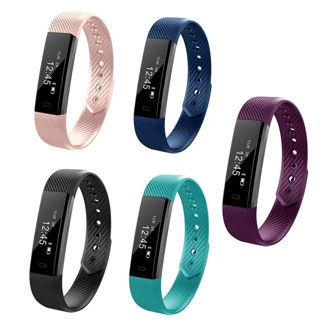 Hot ID115 Smart Bracciali Fitness Tracker Contapassi Activity Monitor Band Sveglia Vibrazione Monitoraggio della frequenza cardiaca Braccialetto