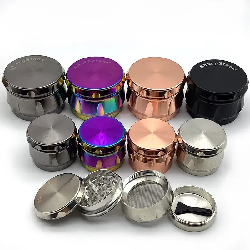 100positive feedback High Quality Sharpstone Backwoods Dry Herb Tobacco Big Metal Grinders 40505563mm Zinc Alloy 3types 4Layer1457686