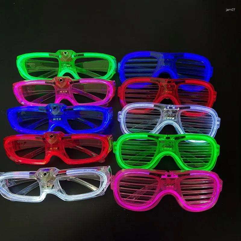 Okulary przeciwsłoneczne Light Up Party Shutter Świecące okulary Odcienie LED Ślub Karnawał Boże Narodzenie Urodziny Klub nocny Materiały na cosplay Kolor Losowo