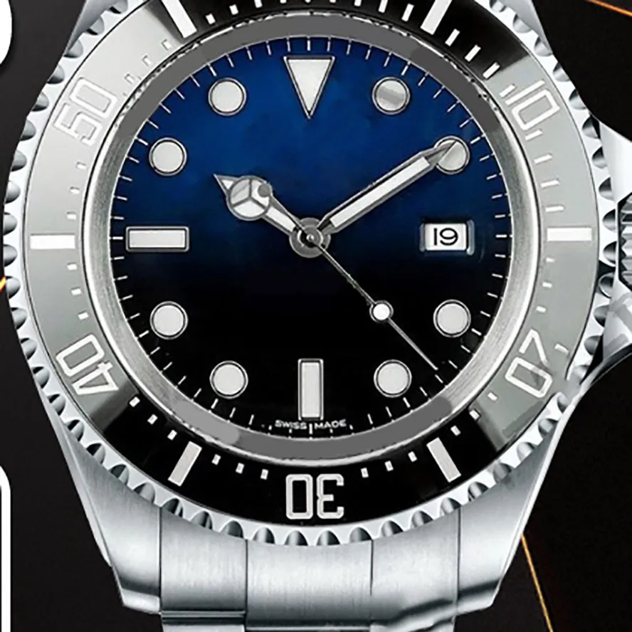 2023 AR V11 SA3135 Automatic 116660 Mens Sea-Dweller 44MM Horloge Zwarte Keramiek Bezel Zwart/blauwe Wijzerplaat 904L Stalen Armband Beste Editie Horloges PTRX Nieuwe HEREN Horloges 2 650