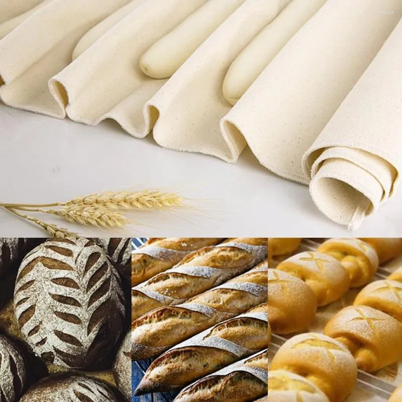 Herramientas para hornear Paño de lino Prueba de pan Baguette Estera de lino Masa fermentada Panaderos Sartenes Pastelería Cocina