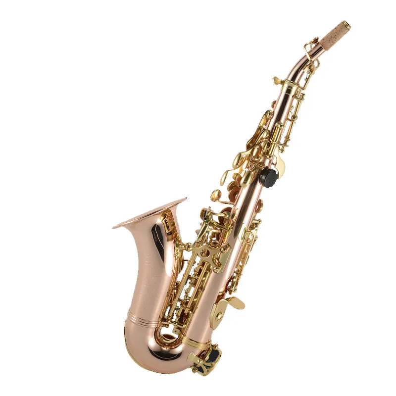 Saxofón Soprano Bb Small Bend Instrumento Saxofón de bronce fosforado Y-S-663 Saxofón SAX