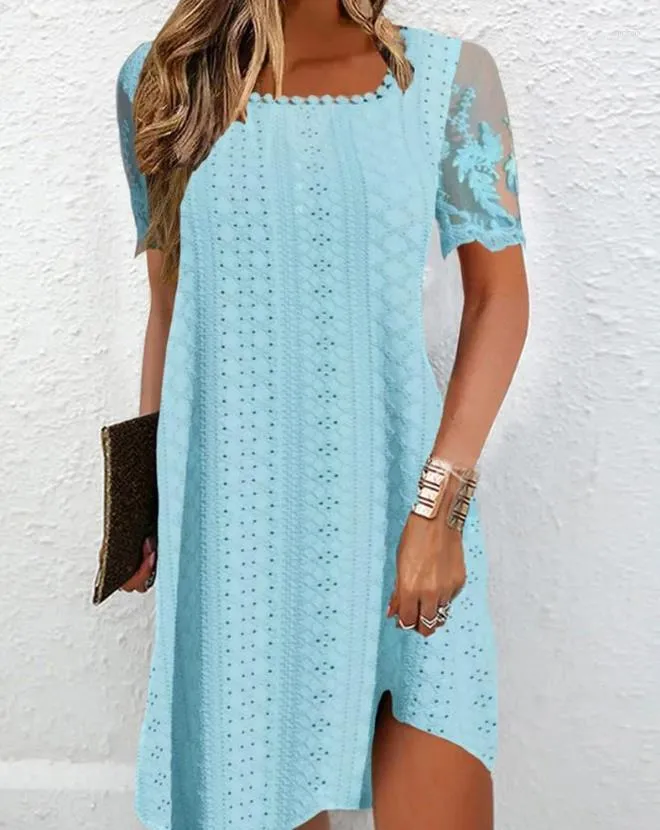 a line eyelet dress Windsor Lovely Day Eyelet A-Line Midi Dress in White | Size: L