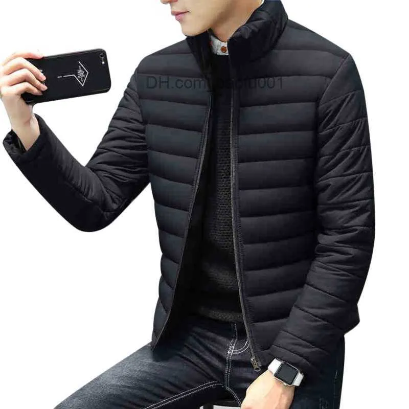 メンズジャケット冬厚く暖かいショートスリムジャケット男性スタンドカラー長袖男性ジッパーコート生き抜くプラスサイズ M-4XL Doudoune オム Z230710