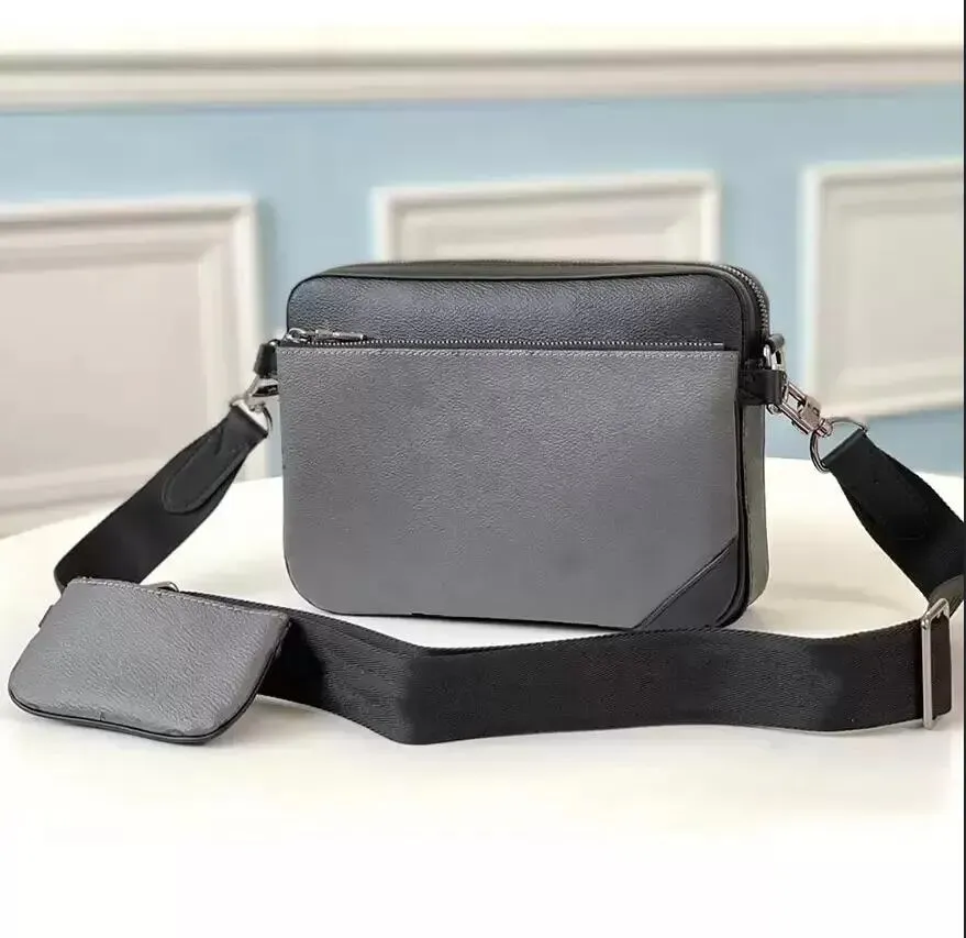 Trio Messenger Bags Cobalt Blue Postman Mens Shoulder Bags 3 In1 Canvas