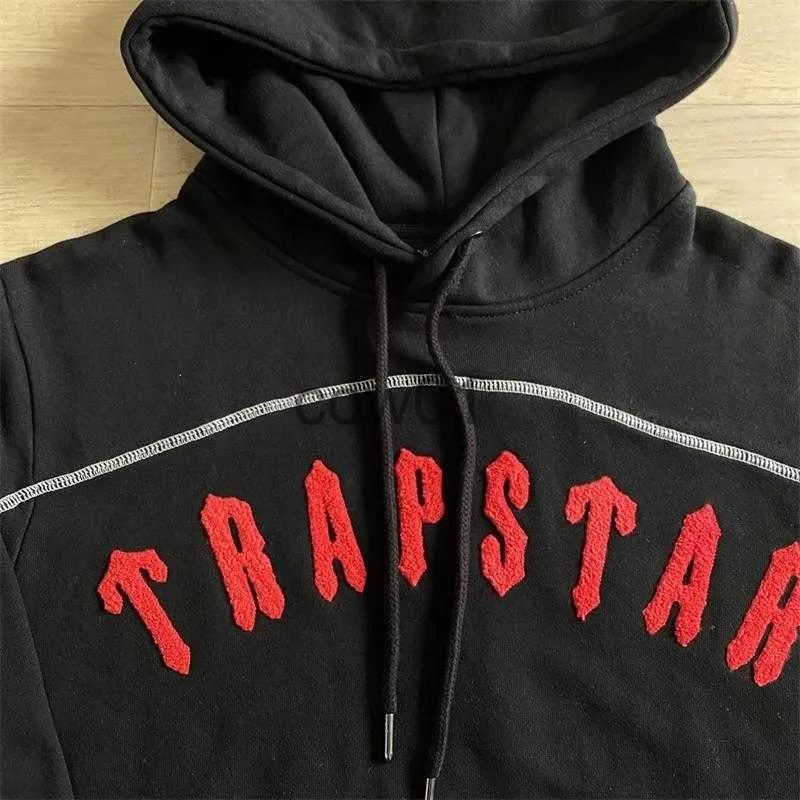 Homens Tracksuits Mens Hoodies Moletons Xky Trapstar Tracksuit Set Arch Painel Vermelho Letras Top Quality Bordado Hoodie Jogging Calças Reino Unido Londres High Str J