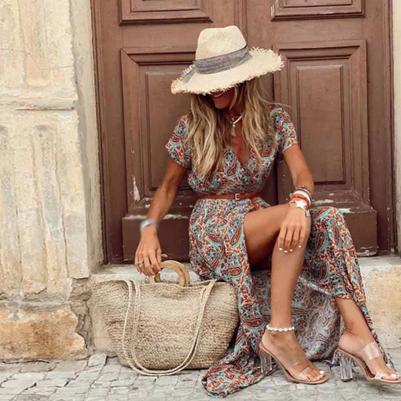 Boho Summer Dress: Flowy Long Dress
