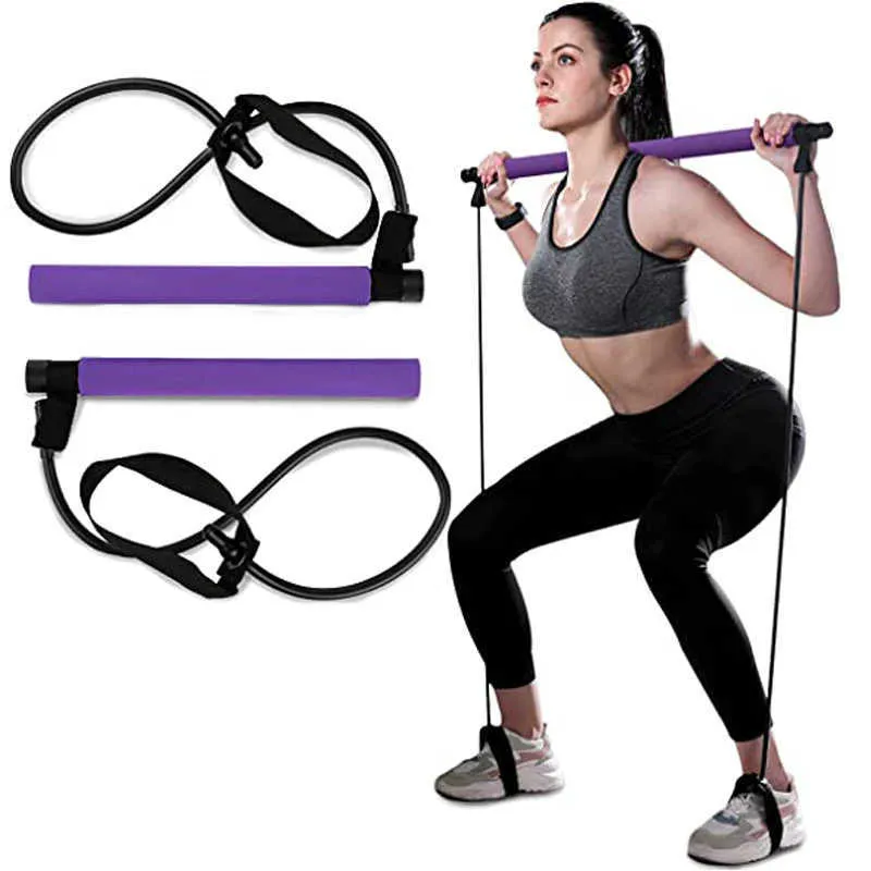 Resistance Bands Portable Home Crossfit Yoga Pilates Bar Fitness Stick Resistance Bands Rod Pull Rope Stretching Exercise Gym Fitness Equipment HKD230710