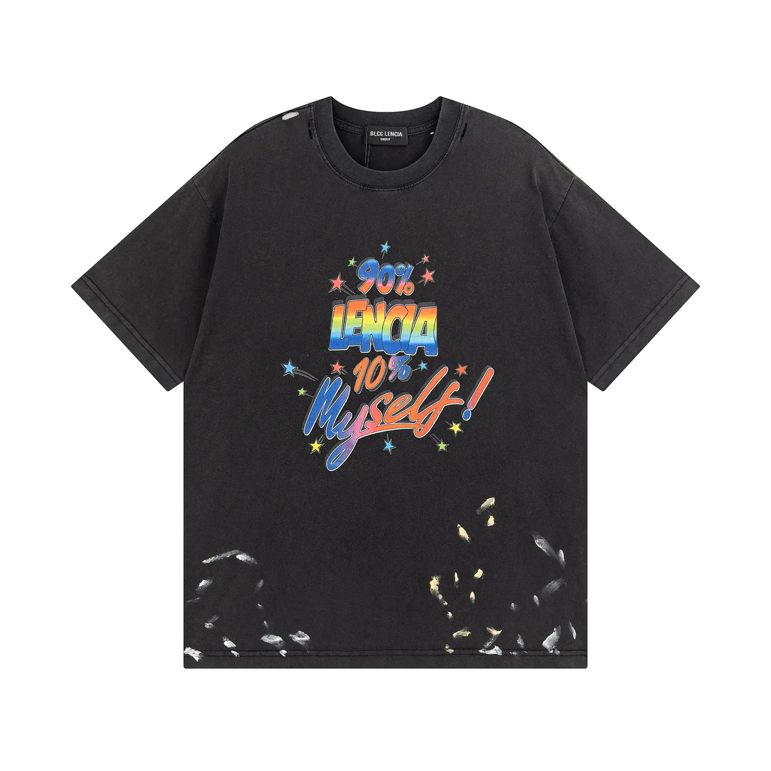 BLCG LENCIA 2023 Sommarnyhet 250g 100% bomullstyg T-shirt Herr Högkvalitetstryck Färg Drop Sleeve Lösa Tshirts Oversize Toppar 2023183