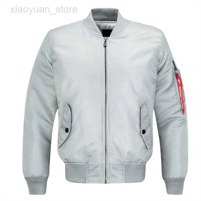 Kurtki męskie Solid Color Classic Ma1 Bomber Jacket Wiosna Jesień Mężczyźni Flight Pilot Baseball Kurtki Para Streetwear Stojak Kołnierz Płaszcz męski HKD230710