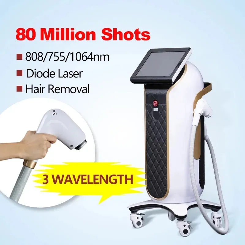 Professional Diode Laser Hair Removal Machine 808nm/755nm/1064nm All Skin Colors Laser Skin Rejuvenation Skin Tightening Equipment