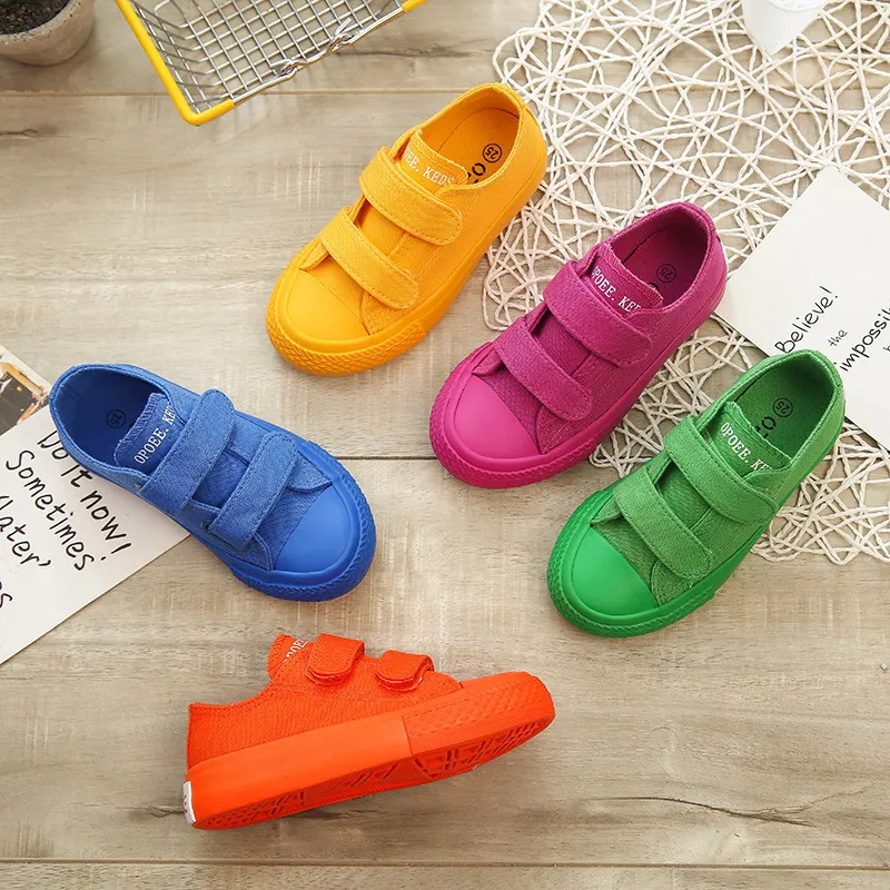 Sneakers Autumn Kids Canvas Shoes Breathable Boys Girls Fashion Children Candy Color Sport Chaussure Enfant 230707