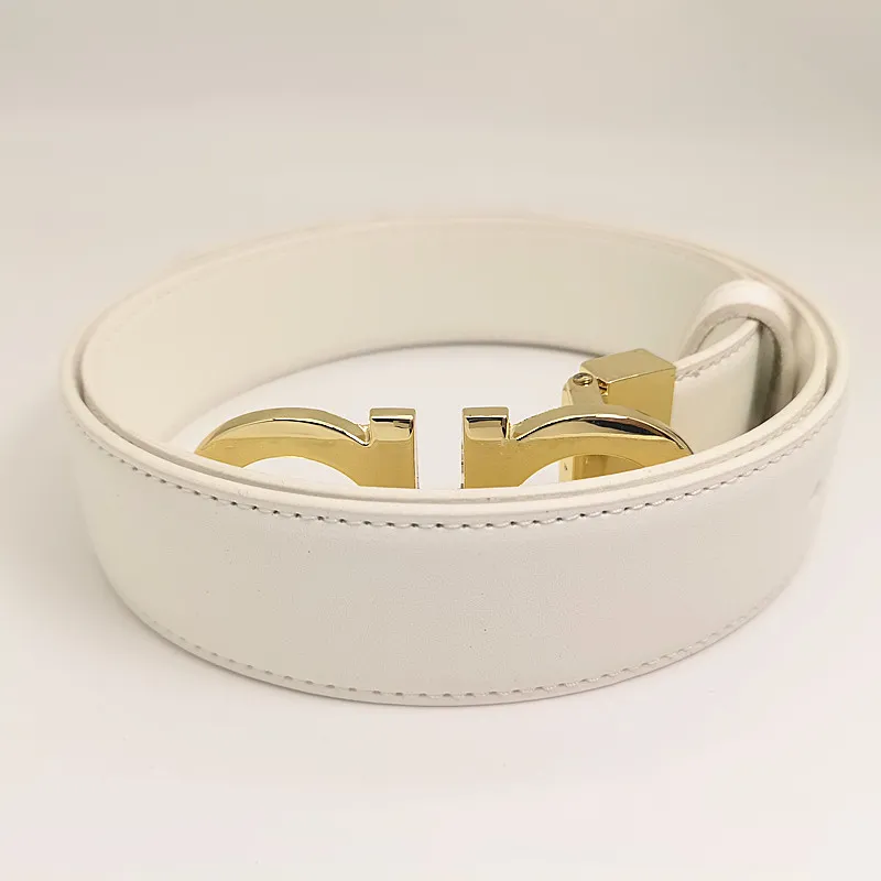 White and top gold designer belt