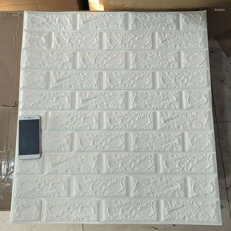 Adesivos de parede 77 70 cm 3D tijolo DIY auto-espuma cobertura à prova d'água papel de parede para fundo de TV crianças decoração de sala de estar