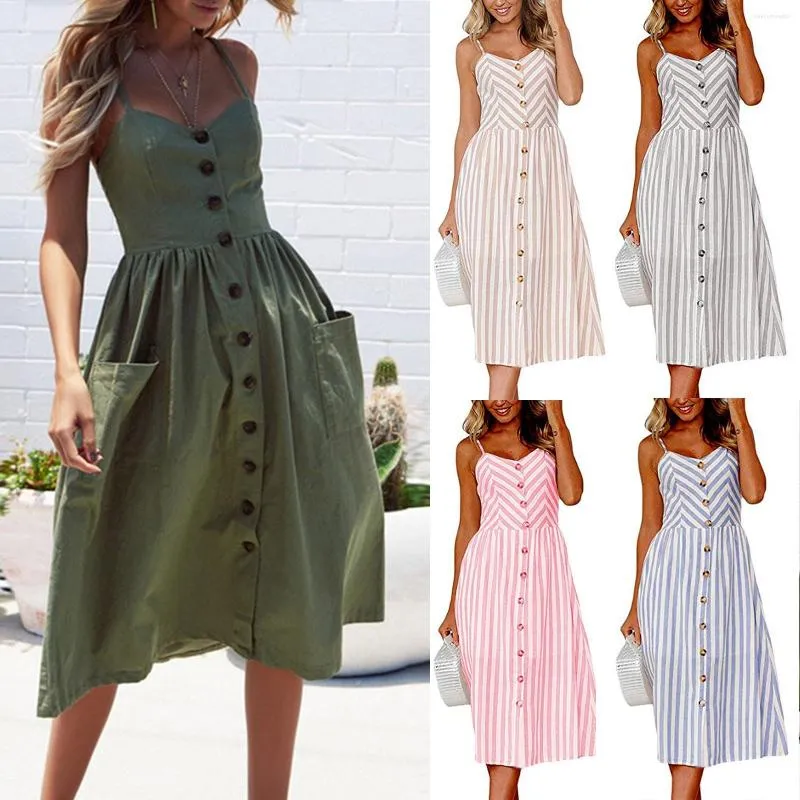 Casual Dresses Boho Sundress For Women Summer Dress Round Neck Teen Girls V Womens Long