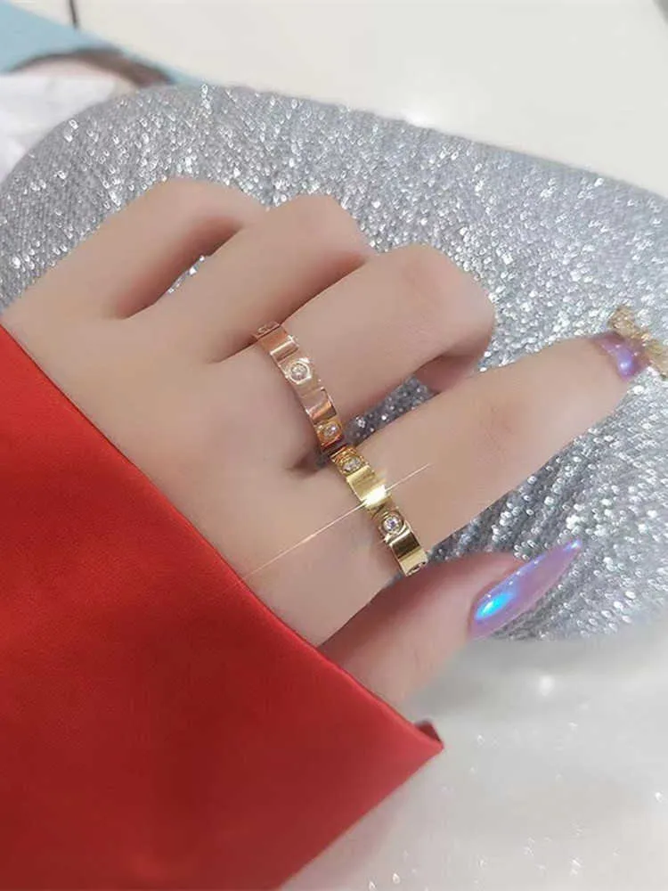 Anillos de oro para mujer, talla 7, anillo de uñas de oro para novia,  anillo de micro circón, joyería de regalo, anillos con incrustaciones de  plata