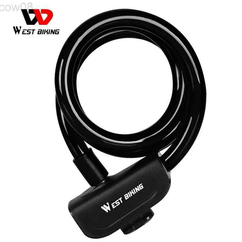 Fechaduras de bicicleta WEST BIKING Bicyc Cab Lock Outdoor Cycling Anti-tht Lock com chaves Fio de aço Acessórios de bicicleta de segurança 1.2M Bicyc Lock HKD230710