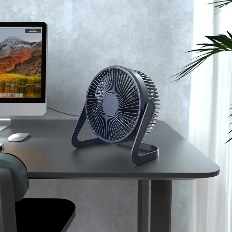 Ventiladores elétricos Inch USB Desktop Fan Rotating Mini Ajustável Ventilador Elétrico Portátil Verão Mudo Refrigerador de Ar para Home Office