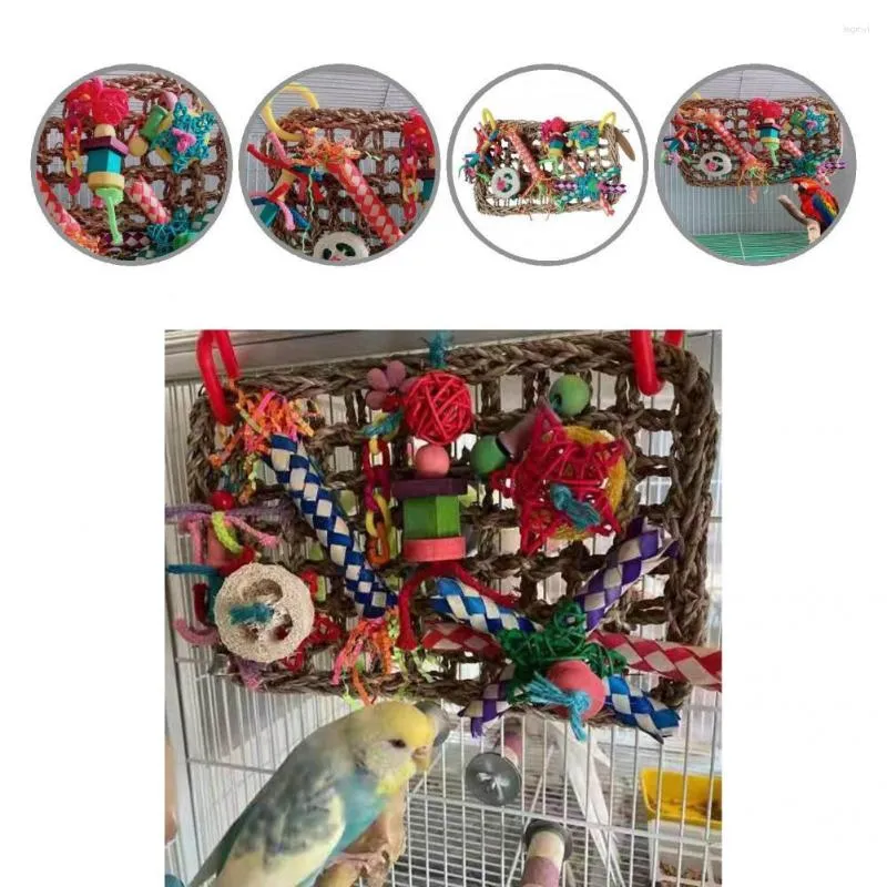 Other Bird Supplies Foraging Toys Safety Pet Toy Tear-resistant Relieve Boredom Useful Parrot Seagrass Activity Wall Birds