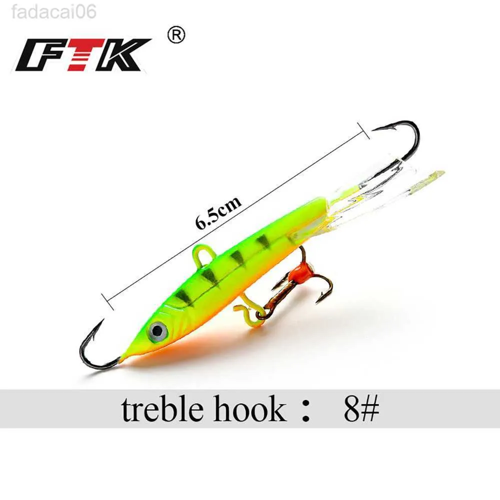 Baits Lures FTK Winter Ice Fishing Lure Balancer 3D Eyes Jig Bait Hard Lure  Jigging Balanced Fishing Bait For Catching Perch and Pike HKD230710