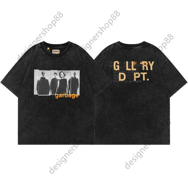 T-shirts pour hommes Designer de haute qualité Gellary Dapt High Street Old Wash Water Skeleton Hand Bone Letter Printing T-shirt à manches courtes pour hommes