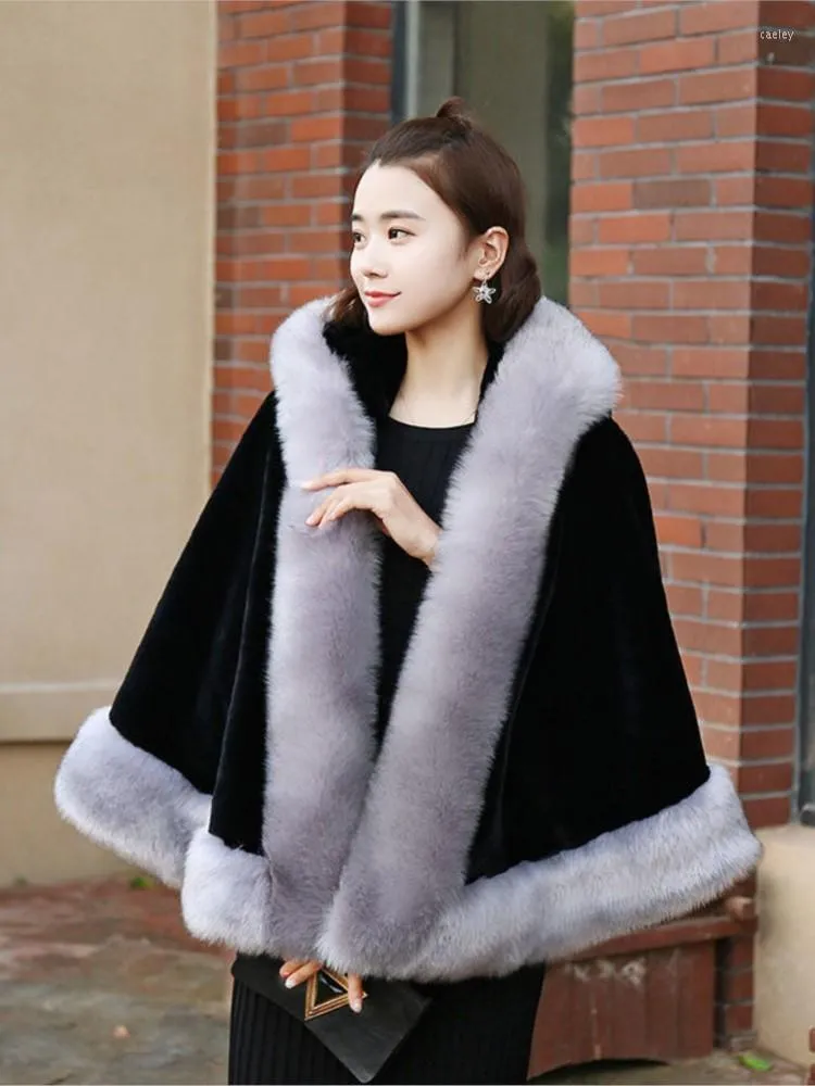 Winter Women Hooded Cloak Cape Coat Loose Long Sleeve Poncho