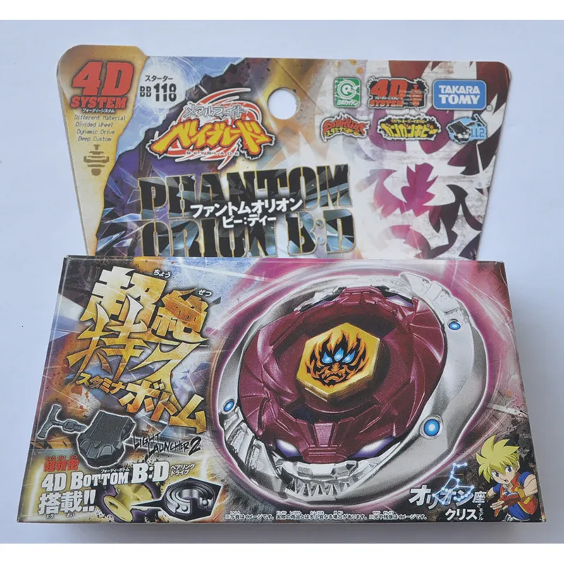 Spinning Top Tomy Beyblade Metal Battle Fusion Top BB118 PHANTOM B D 4D MED Light Launcher 230707