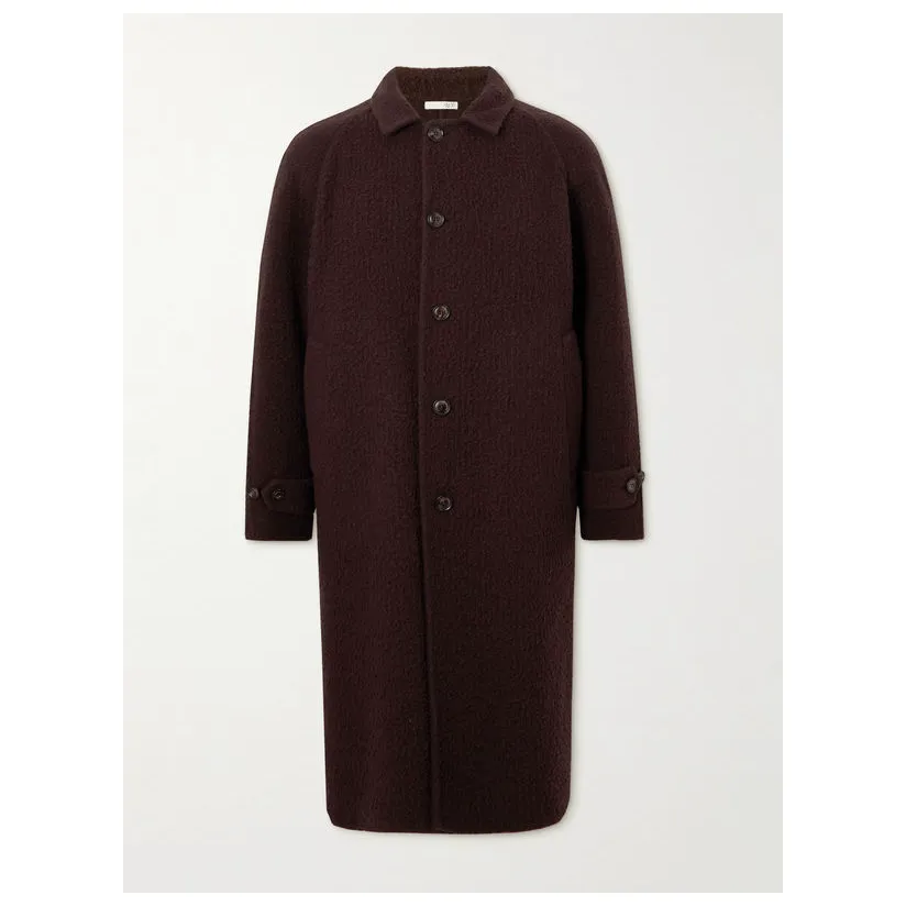 Manteaux en laine pour hommes Piacenza Cachemire Manteau long en laine marron foncé