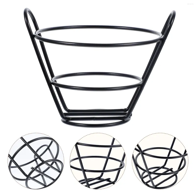 Dinnerware Sets Tapered Snack Basket French Fries Stand Holder Shop Container Fry Metal Chips Rack Frying Multi-function