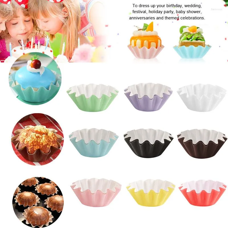 Fournitures de fête 50 pièces Muffin Cupcake gobelets en papier doublure boîte de cuisson tasse étui plateau gâteau décoration outils anniversaire décor