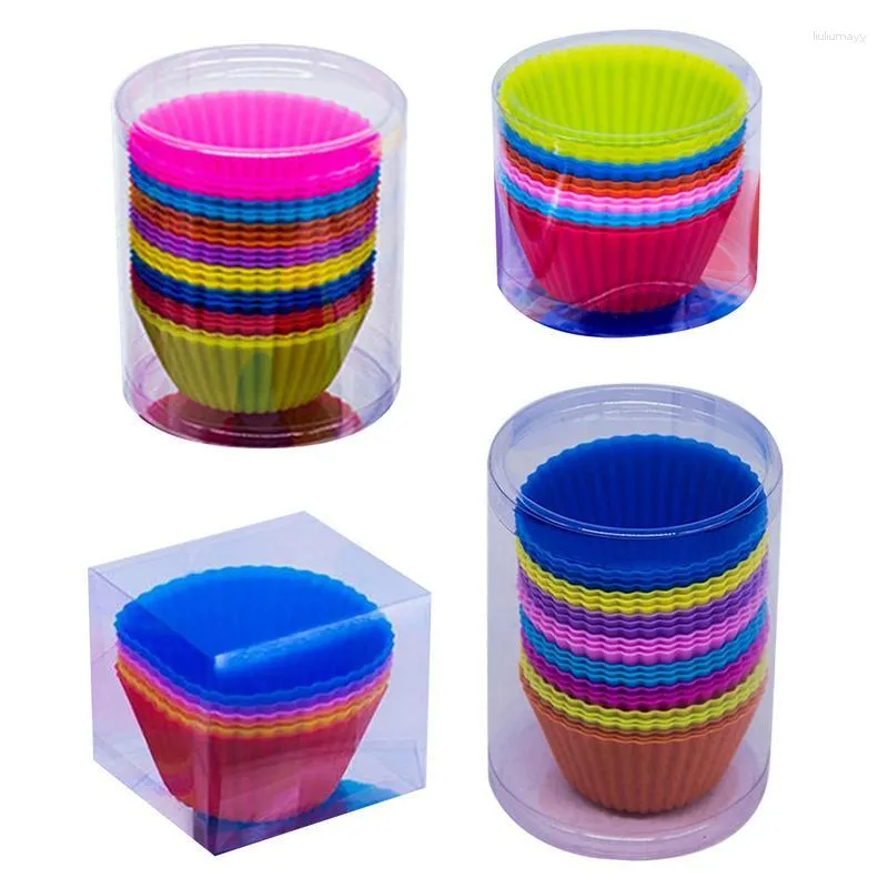 Strumenti di cottura Fodere per cupcake in silicone da 2,75 pollici Tazze per muffin colorate antiaderenti Decorazioni per torte fai-da-te Decorazioni per feste di compleanno di nozze