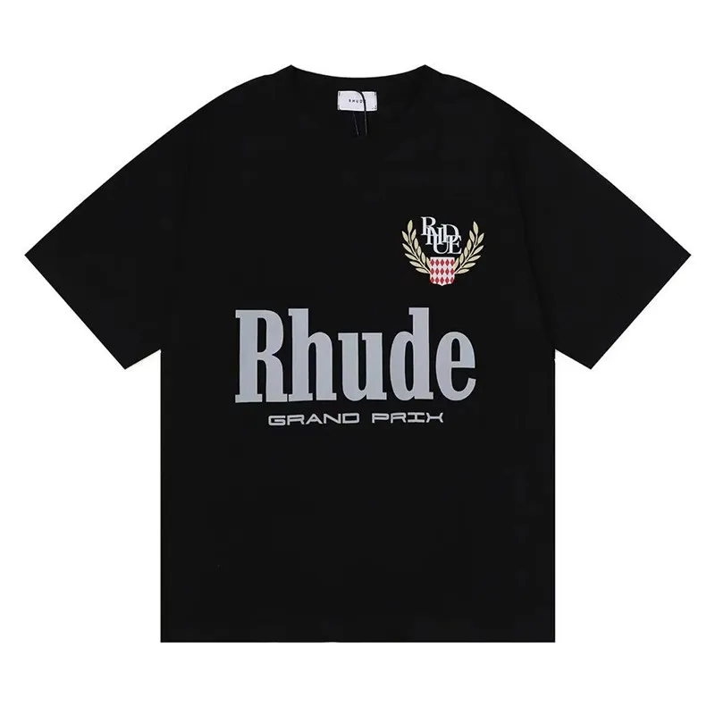 s-xl rhude mens t shirt designer t shirt men shirt summer round neck casual short sleeve american fashion brand racing letter printing couple clothing