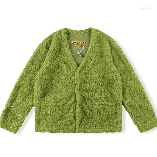 2023 CPFM. XYZ Mens Knitted Mohair Cardigan Mens With Simple