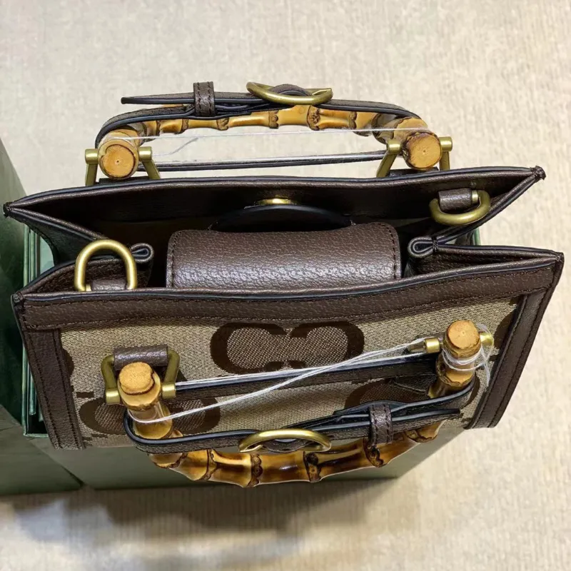 Luxus-Tragetaschen, Rindsleder, Damen-Schulter-Diagonaltasche, Handtaschen mit Bambusgriff