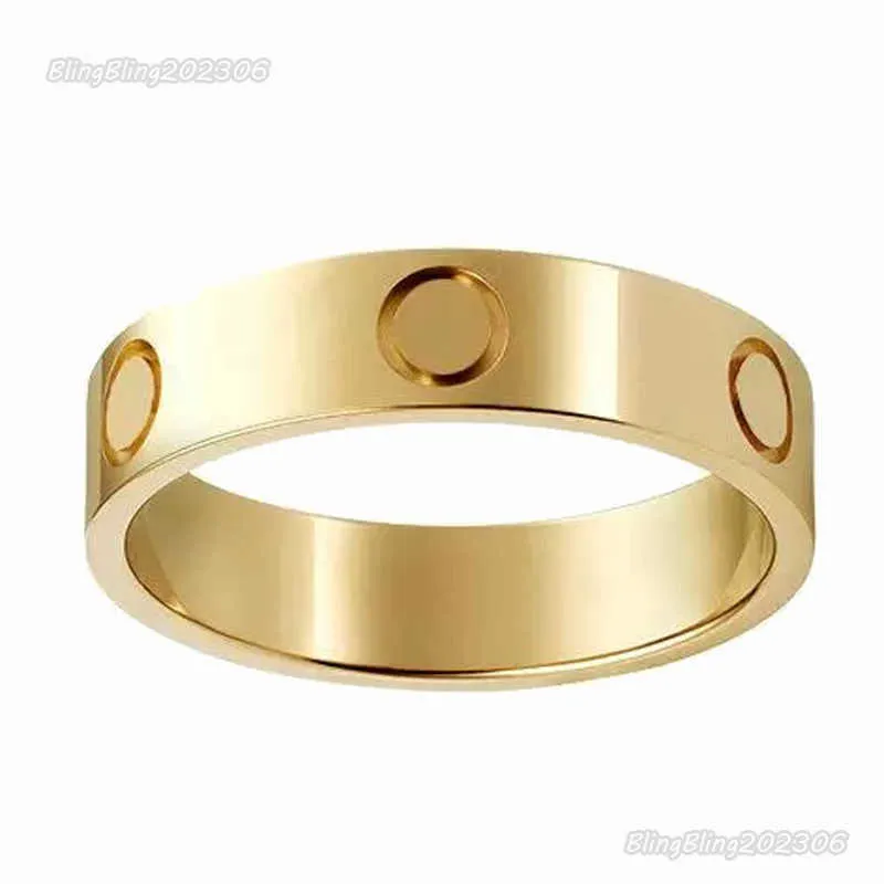 Anillo de banda de oro Unisex amor pareja anillos hombres mujeres diseñador tornillo 3CZ piedras anillos joyería para amantes Señora regalo 4 5 6 mm Nunca se desvanecen
