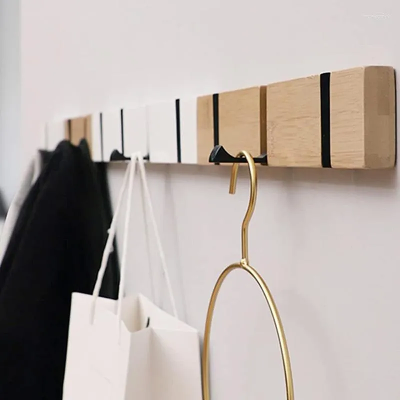 Haken Wandhaak Rij Houten Opvouwbare Opslag Hanger Plank Organiseren Hoed Kleding Sleutel Ruimtebesparend Entree Badkamer Keuken Rekken